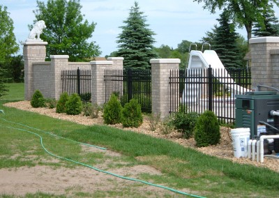 Aluminum Ornamental Fence w/ Columns View Three