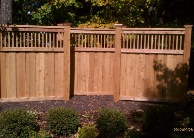 Spindle Top Cedar Fence Inside View