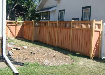 Cedar Privacy Framed Board on Board Fence w/ Spindle Tops