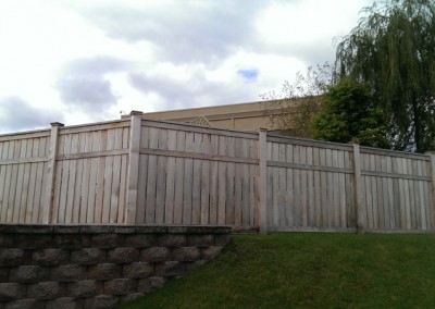 Cedar Privacy Framed Solid Board Fence w/ Section Cap Narrow Spacing