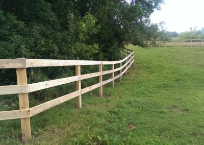 Green Treated 3 Rail Ranch Fence