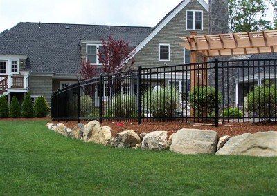 Ornamental Open Picket Fence Curved Install