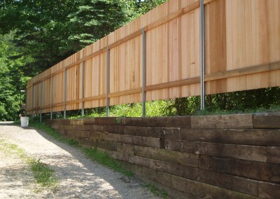 Cedar Privacy Solid Board Fence w/ Postmaster Inside