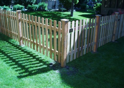 Dog Eared Cedar Picket Fence