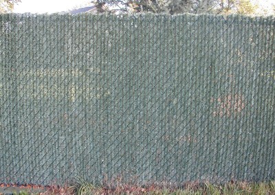 Vinyl Coated Chain Link Fence w/ Hedge Lock Slats