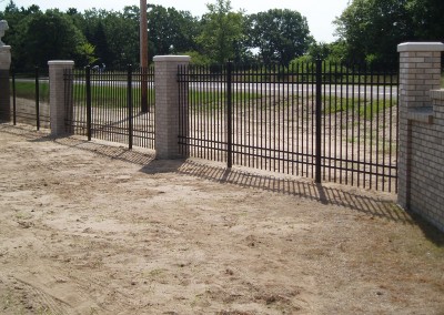 Aluminum Ornamental Fence w/ Columns View Two