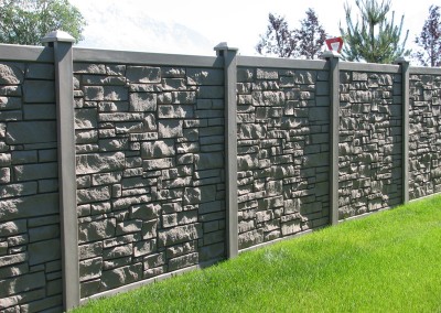 Simtek Vinyl Privacy Fence w/ Stone Look