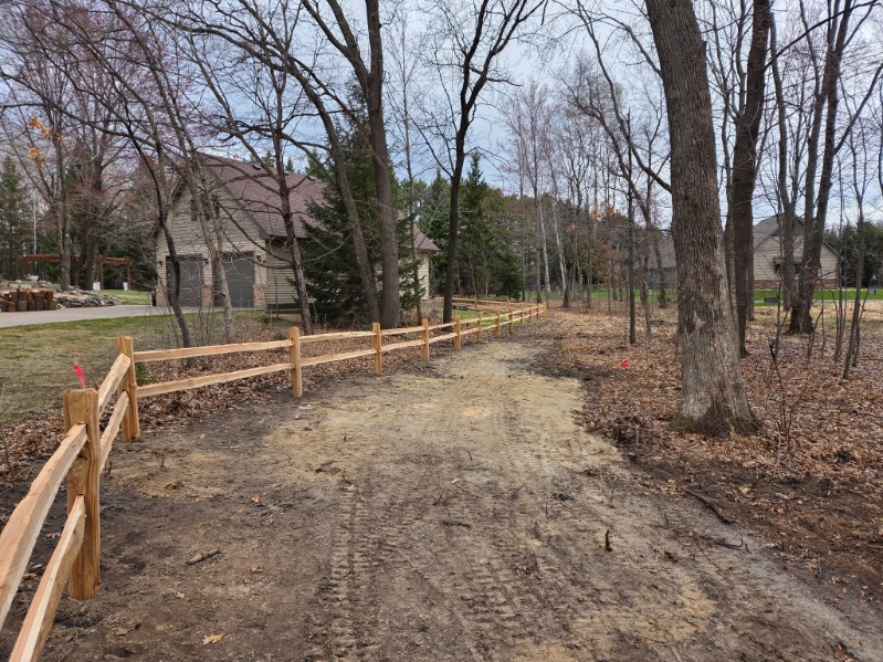 2 Rail Split Rail Cedar Fence in Columbus MN Installed by Arrow Fence Co