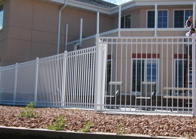 White 3 Rail Closed Picket Aluminum Ornamental Fence